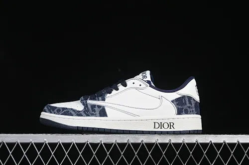 All categories Air Jordan Jordan series basketball shoes Air Jordan 1 Low High-end customized low-top sneakers M version Travis Scott x Fragment Design x Jordan Air Jordan 1 Low OG SP AJ1 Joe 1 Dior denim blue low-top cultural casual sneakers CH6336-017